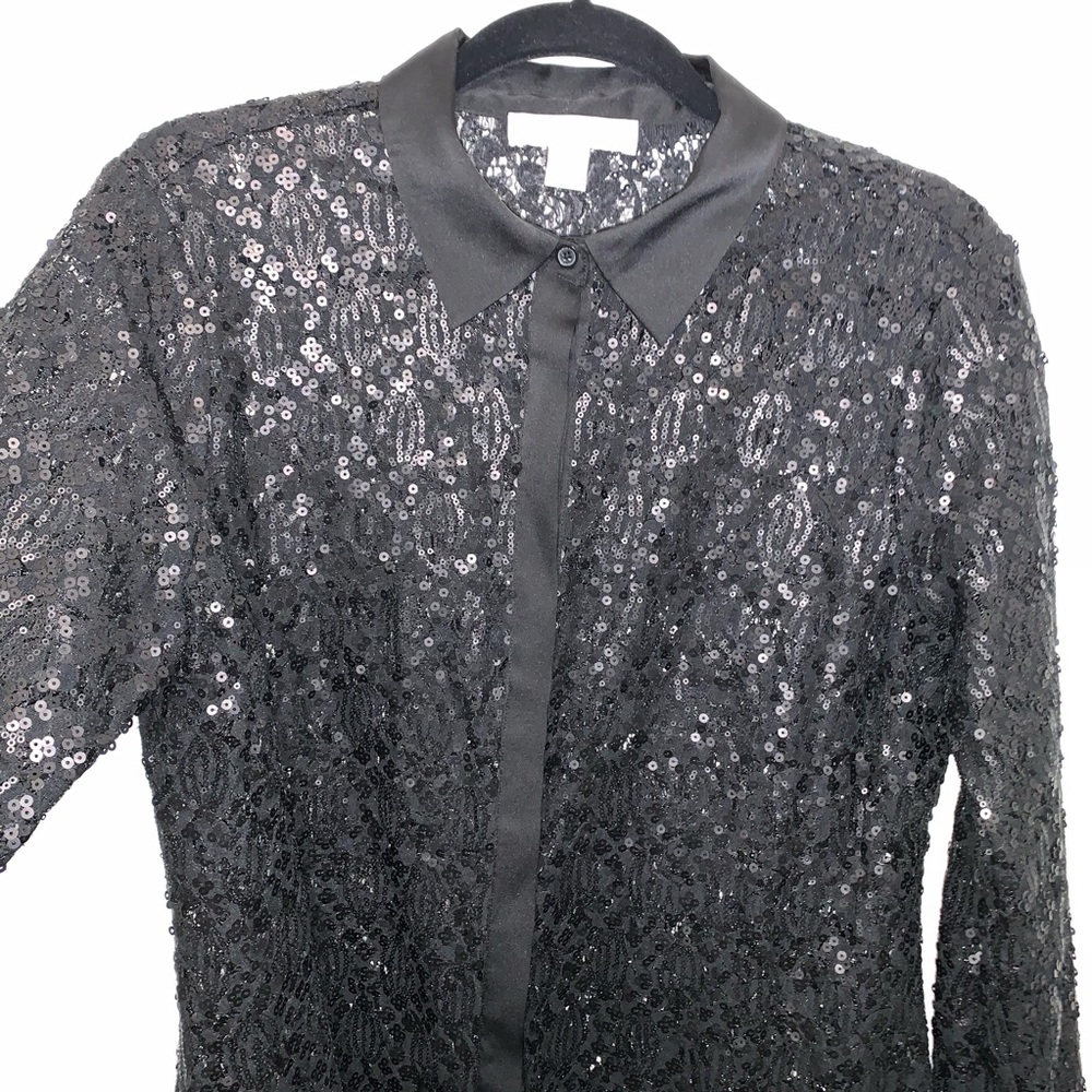 MICHEAL Micheal Kors sheer sequins Top